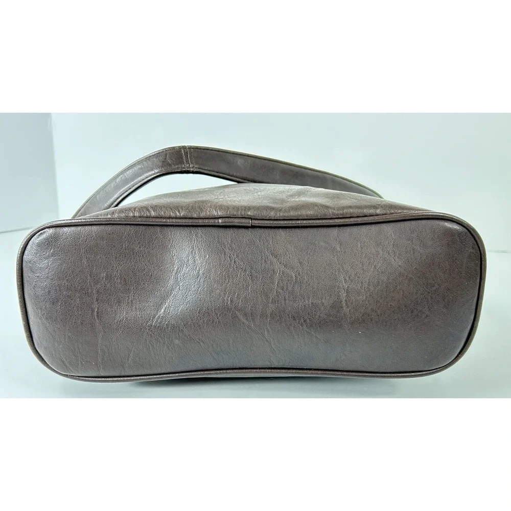 Giannini Purse Medium Brown Bucket Shoulder Hobo‎ Tablet Crossbody Faux Leather
